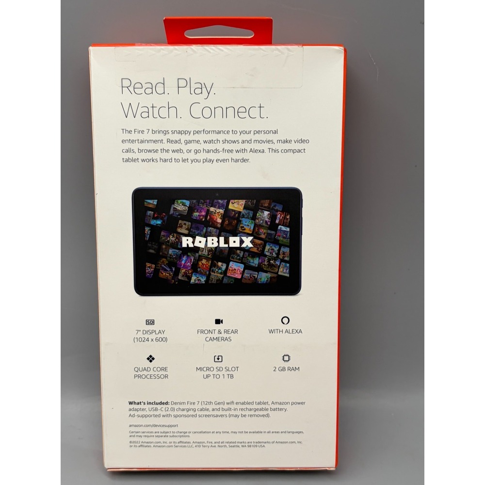 Amazon Fire 7 Tablet (12th Gen) 16GB WiFi - Denim - Sealed - Picture 2 of 5